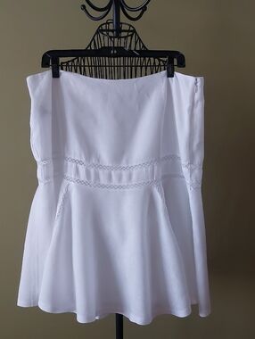 Ralph Lauren White A-Line Eyelet Trim Skirt